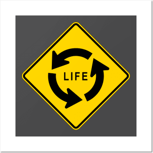 MUTCD W2-6 Roundabout Traffic Circle of Life Sign Posters and Art